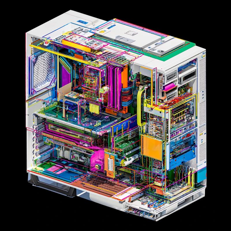Buntes Innenleben eines Computers