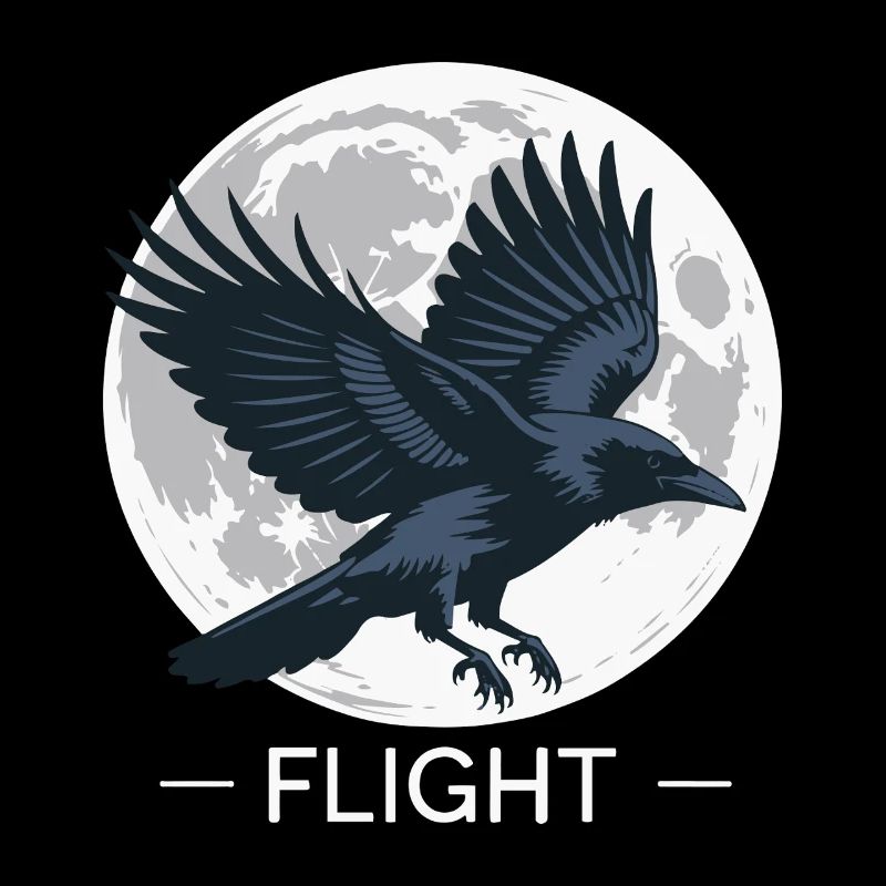 Vol du corbeau au clair de lune