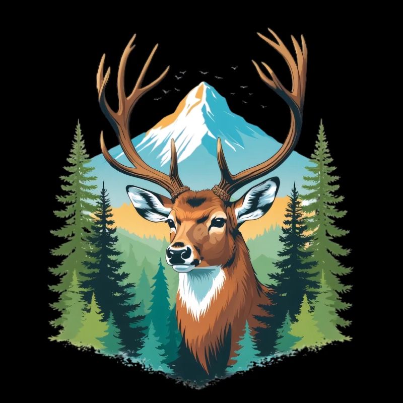 Deer in the mountain forest