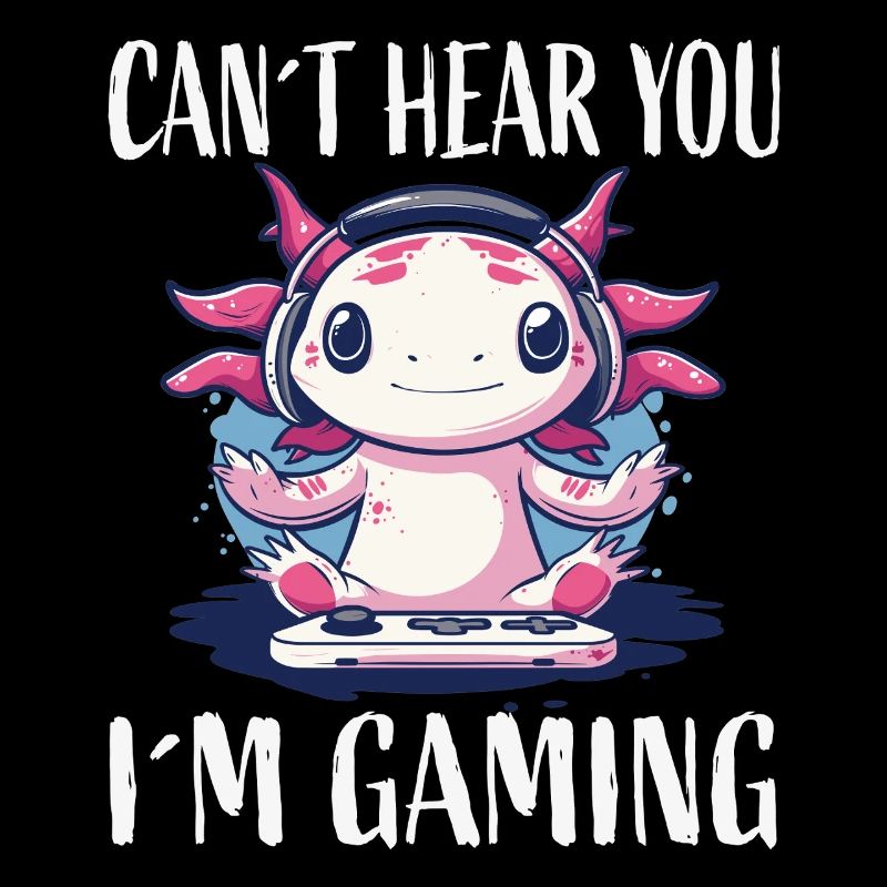 Gaming Axolotl mit Headset
