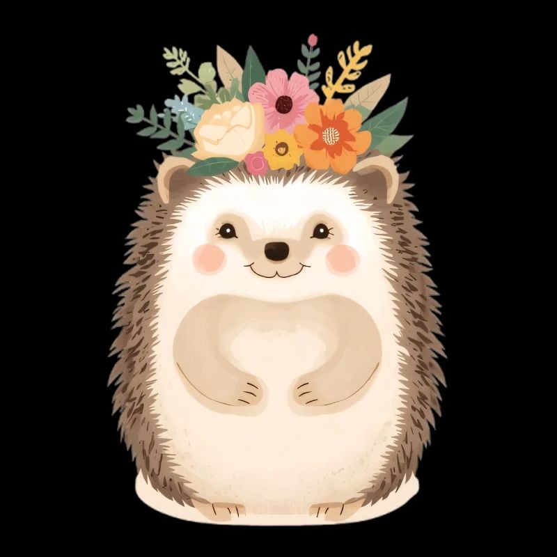 Hérisson en couronne de fleurs : doux ami de la forêt