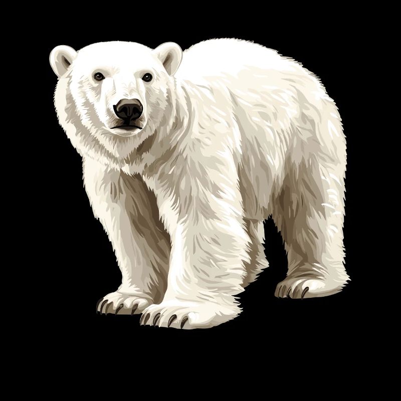 Polar Bear Illustration Pure White