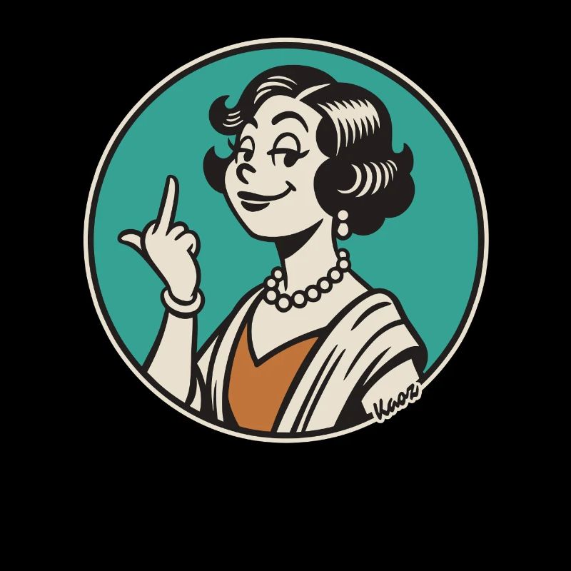 Retro Sass: Vintage Pinup Middle Finger