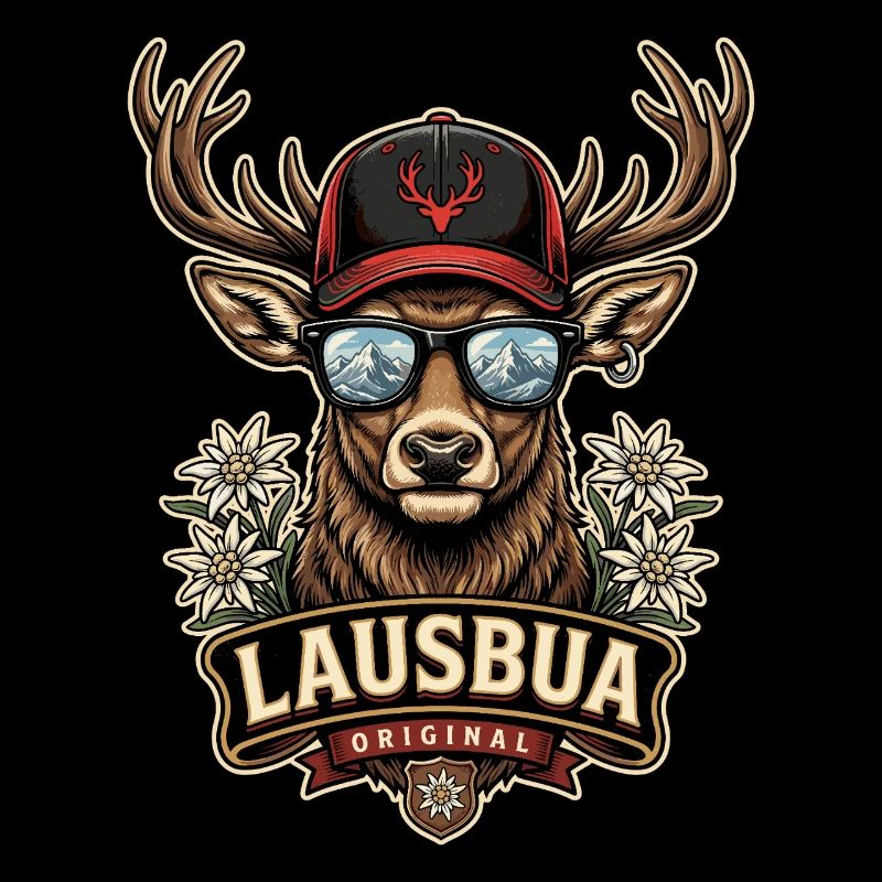 Lausbua Original Bavarian Alpine Hunter Deer