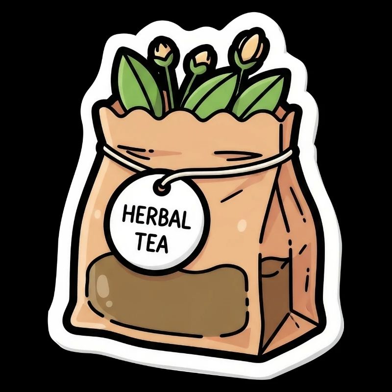 Kräutertee Beutel Pflanzenszene