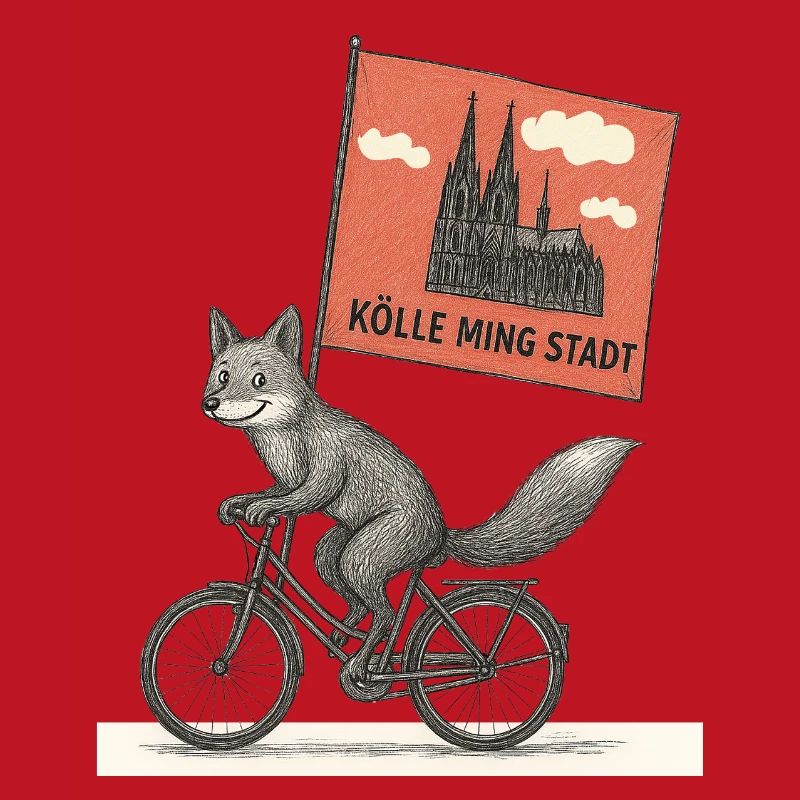 Cologne Fox on Bicycle
