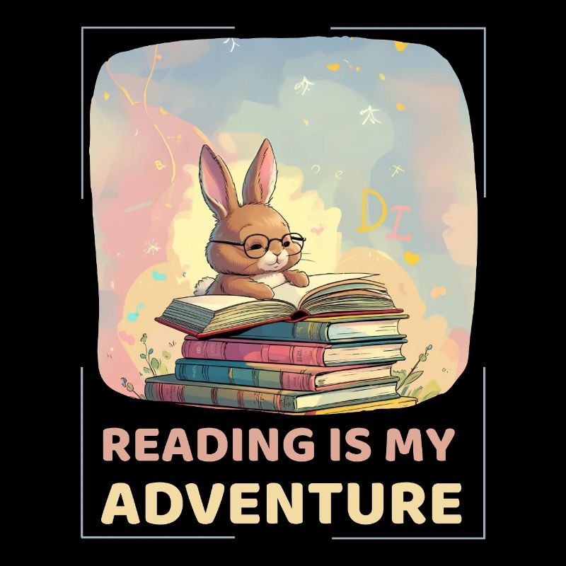 Lecture de lapin avec style aventure