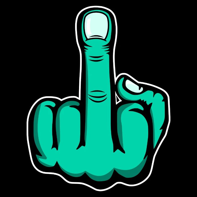 Mittelfinger Stinkefinger Design Grün