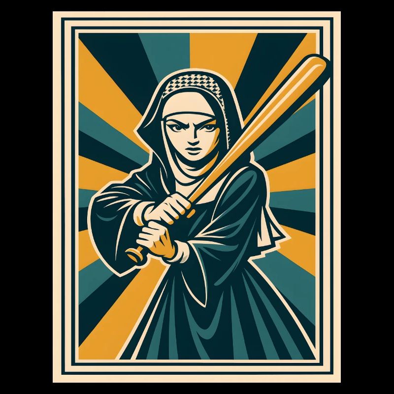 Nun with baseball bat