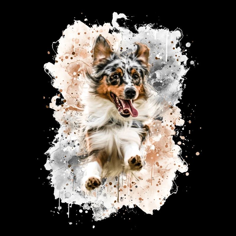 Austrailen Shepherd Hund mit Freude