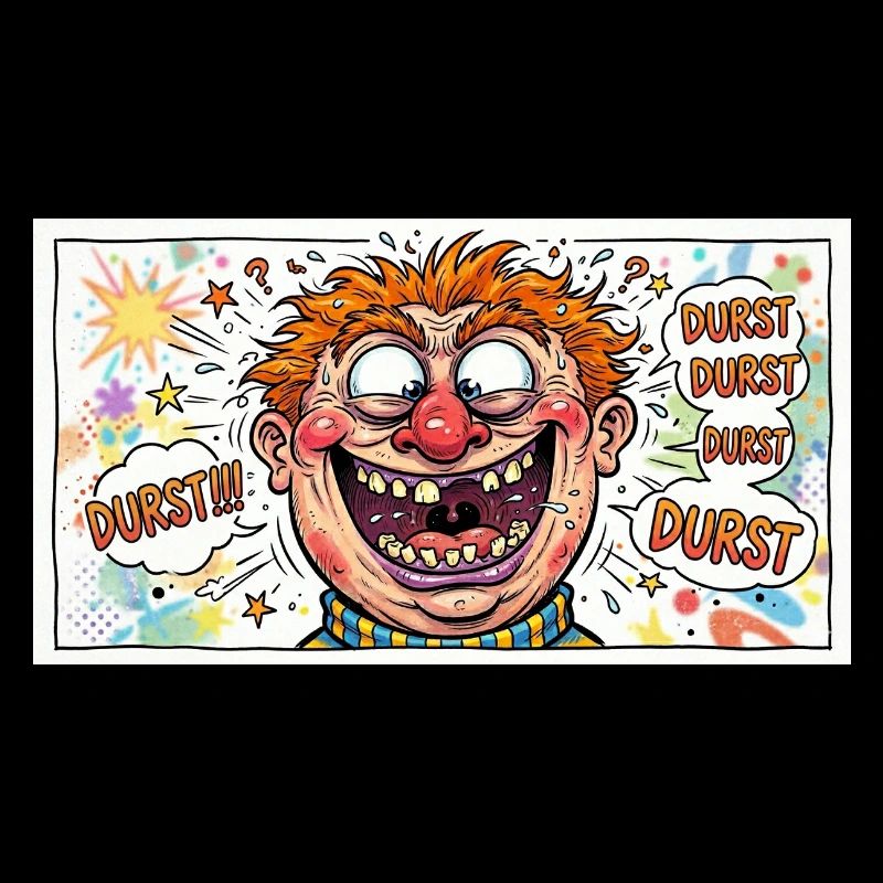 Durst-Karikatur Comicgesicht