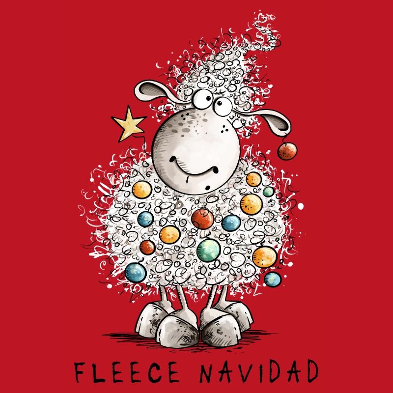 Fleece Navidad Weihnachtsschaf Cartoon Schaf