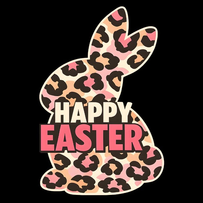 Joyeux Léopard Lapin de Pâques