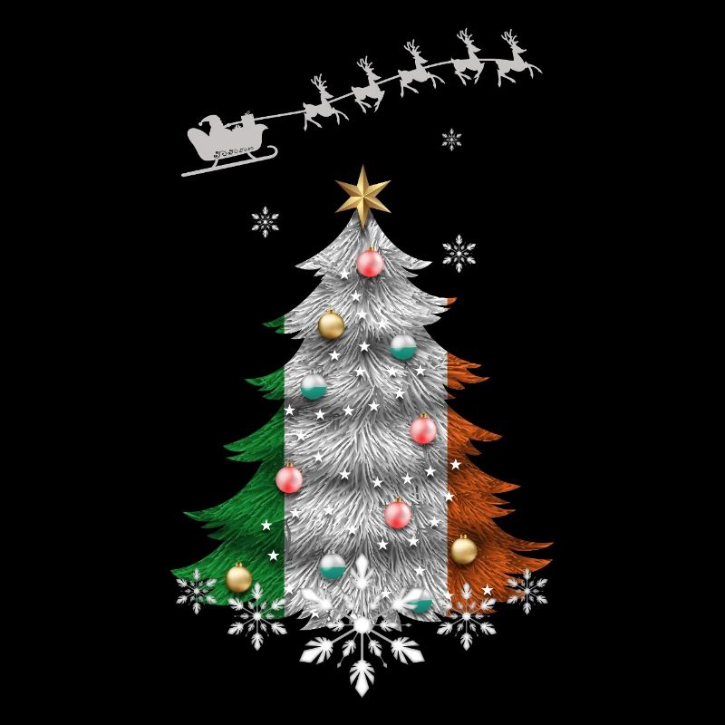 Weihnachtsbaum mit Irland-Flagge