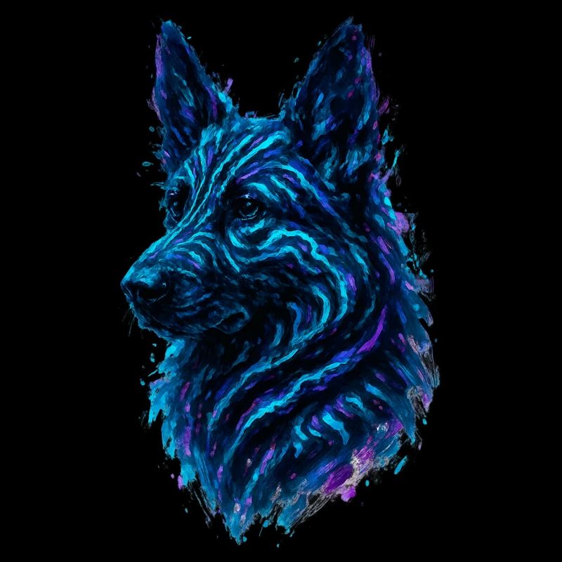 Neon-Deutscher Schäferhund: Abyssale Canine Art