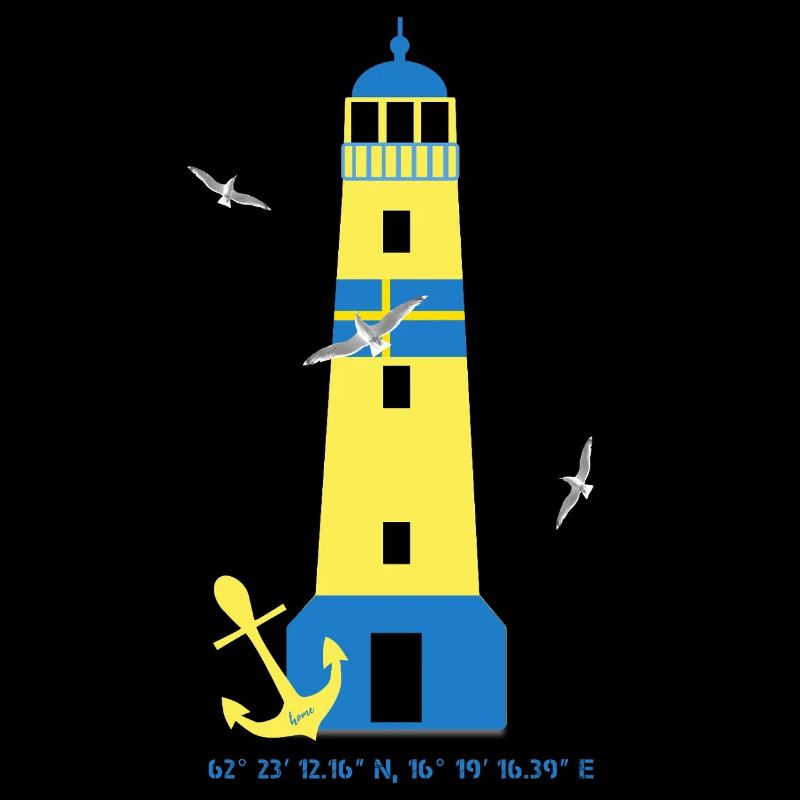 Phare avec mouettes et ancre