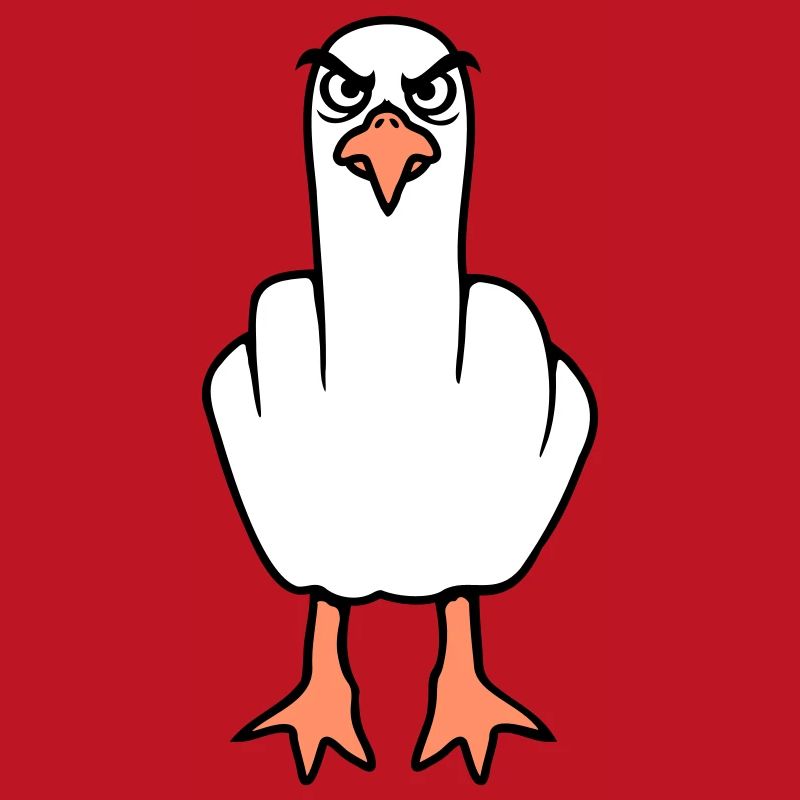 Seagull middle finger insult stinky finger naughty