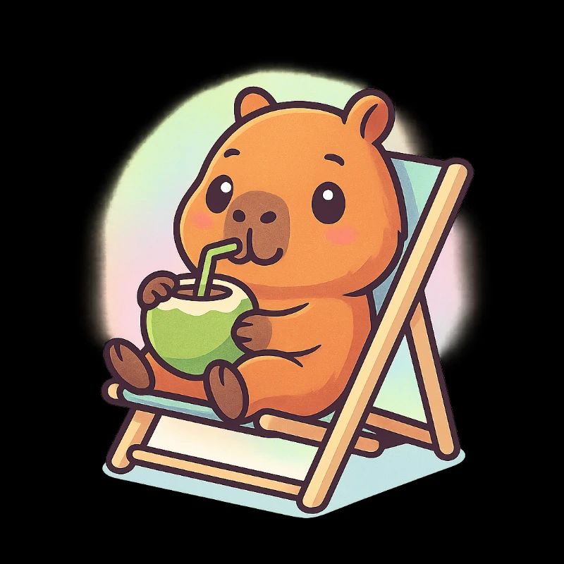 Relaxed kawaii capybara