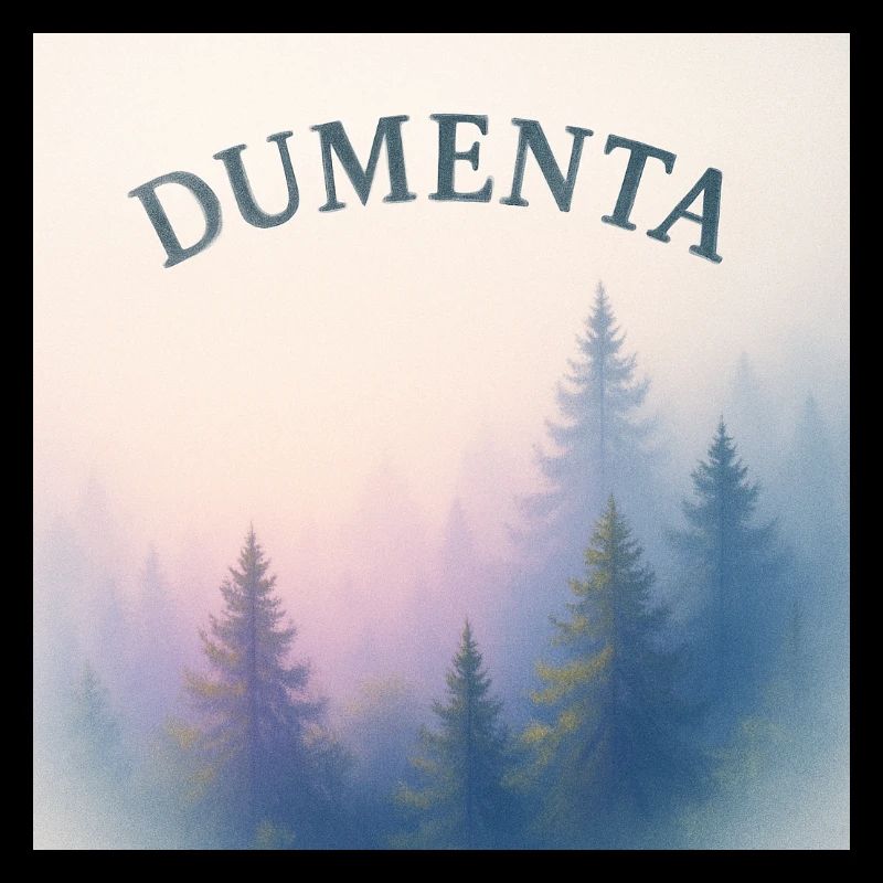 Paysage forestier avec lettrage Dumenta