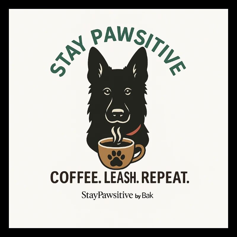 Stay Pawsitive Dog Coffee Motif