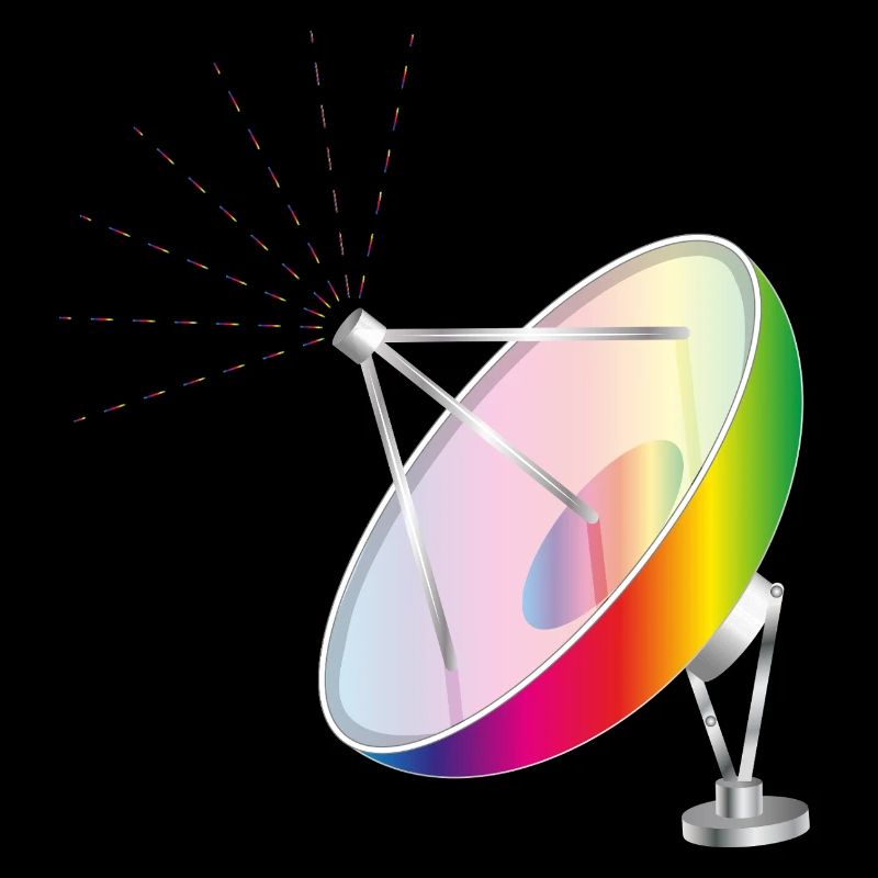 Antenne parabole colorée dans un style futuriste