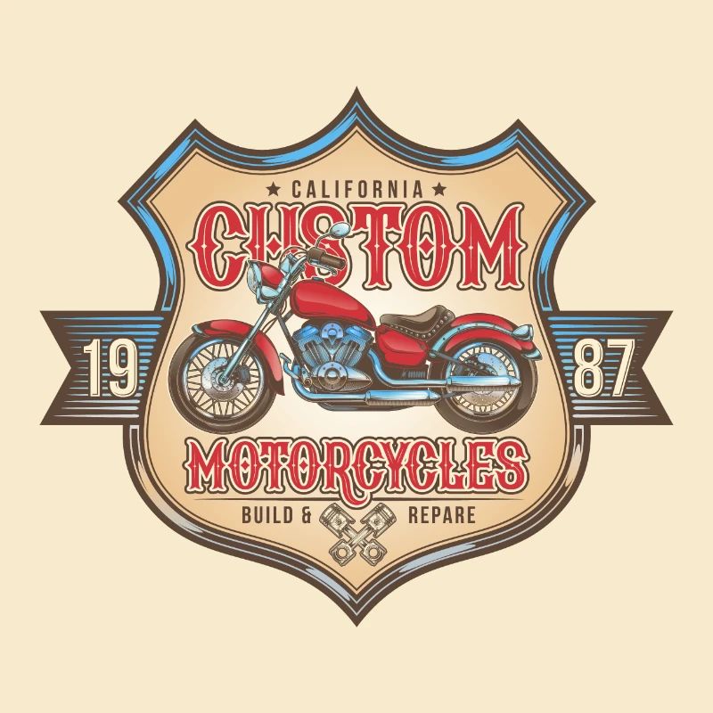 Custom Motorcycles Amerika Motorrad Retro Geschenk