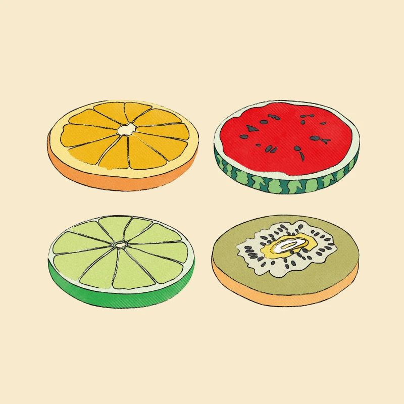 Früchte Scheiben Sommer Lecker Spaß Geschenk