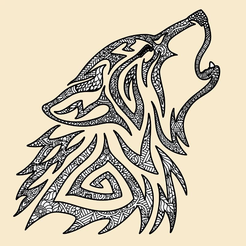 Mandala de loup hurlant