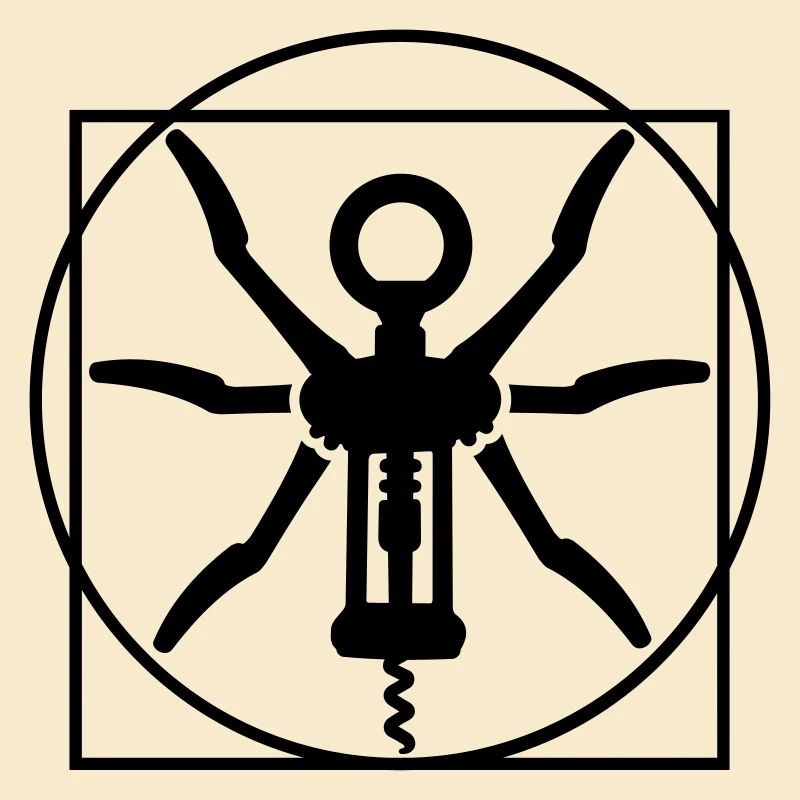Vitruvian man wine cork screw Leonardo Da Vinci