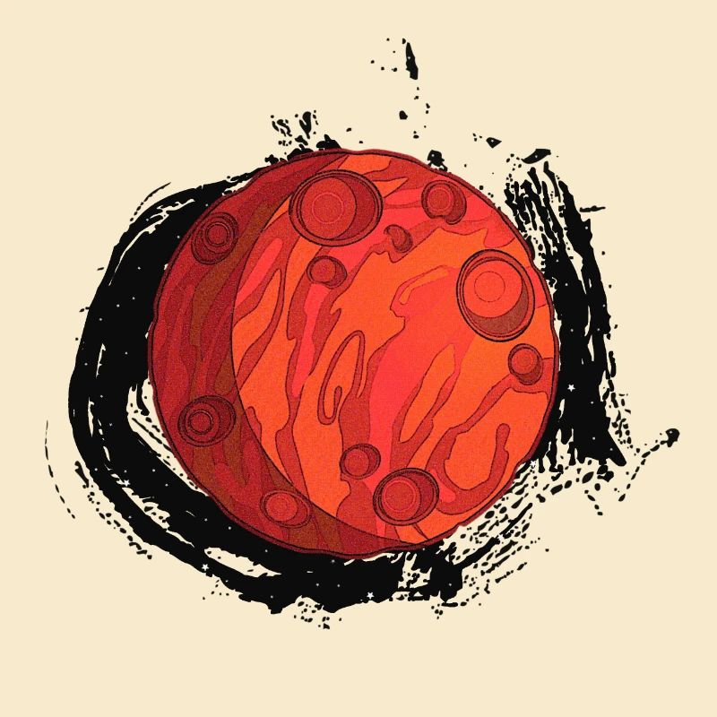 Planet Mars mit Hintergrund, Planeten