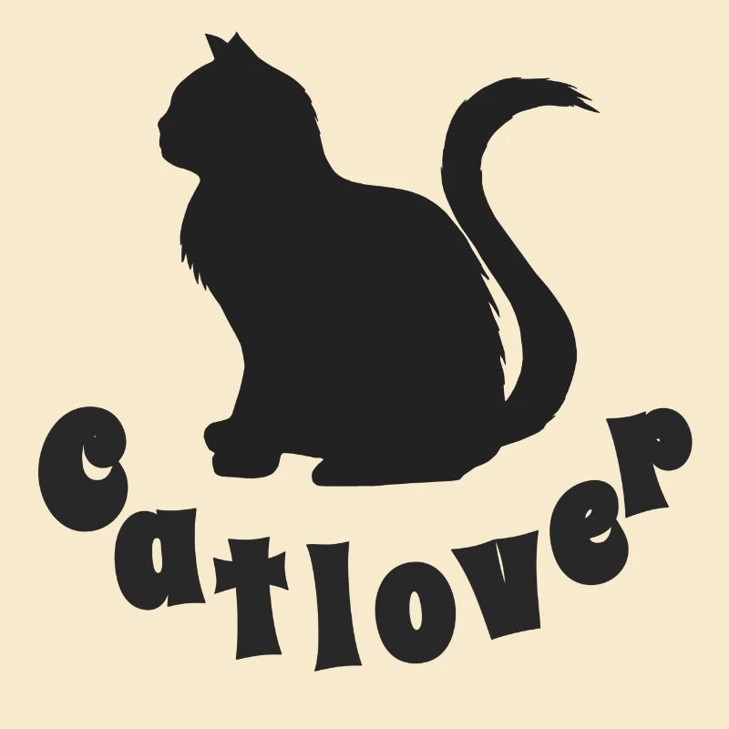 Catlover, Silhouette, Typographie, Samtpfote