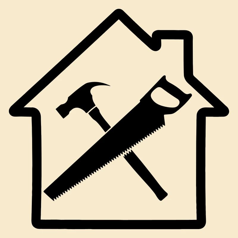 Construction de maison à logo d’outil de charpentier