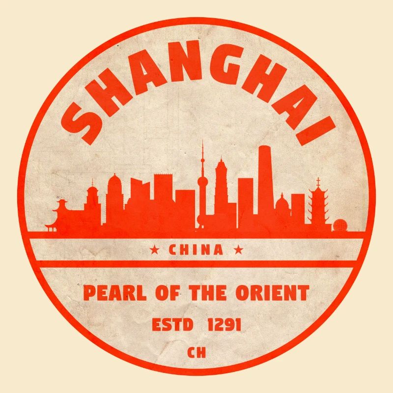Shanghai Skyline Seal Red