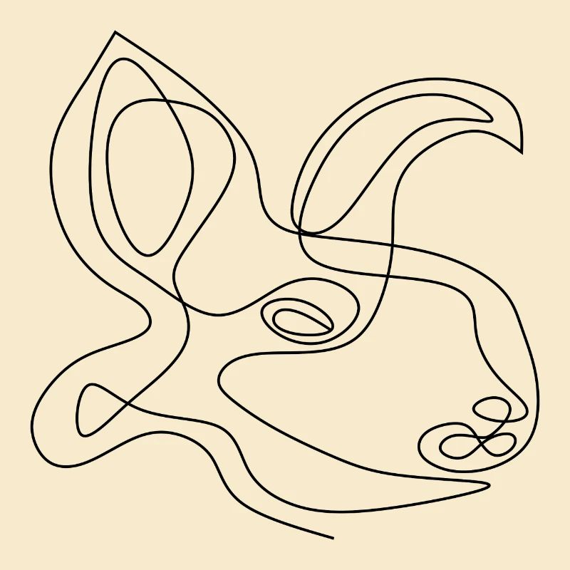 LINE ART RABBIT