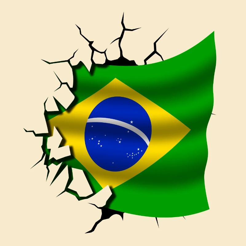Drapeau du Brésil - Brésil - Drapeau Broken Design