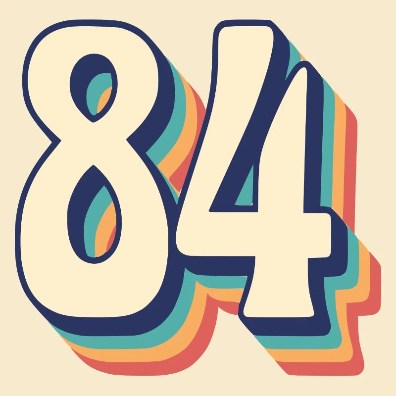 Vintage Retro T-Shirt Number 84 Eighty-Four