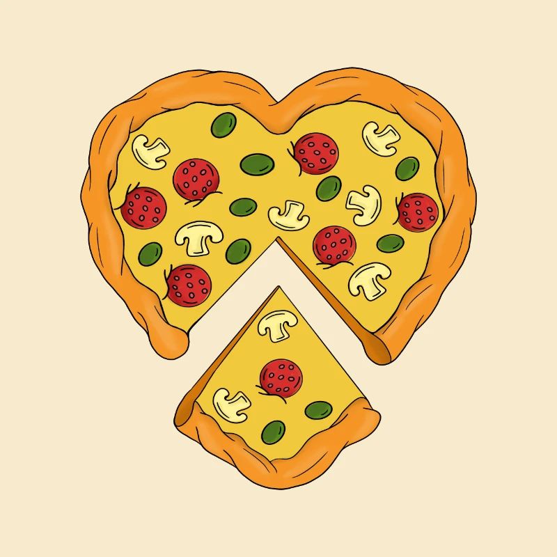 Pizza in Herzform