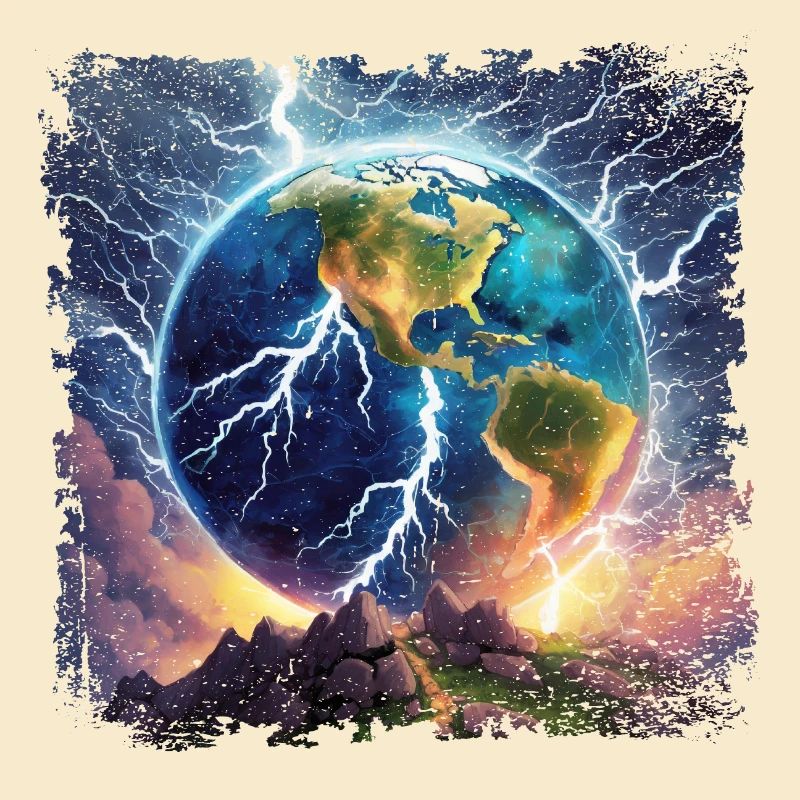 Globe jonché d’éclairs