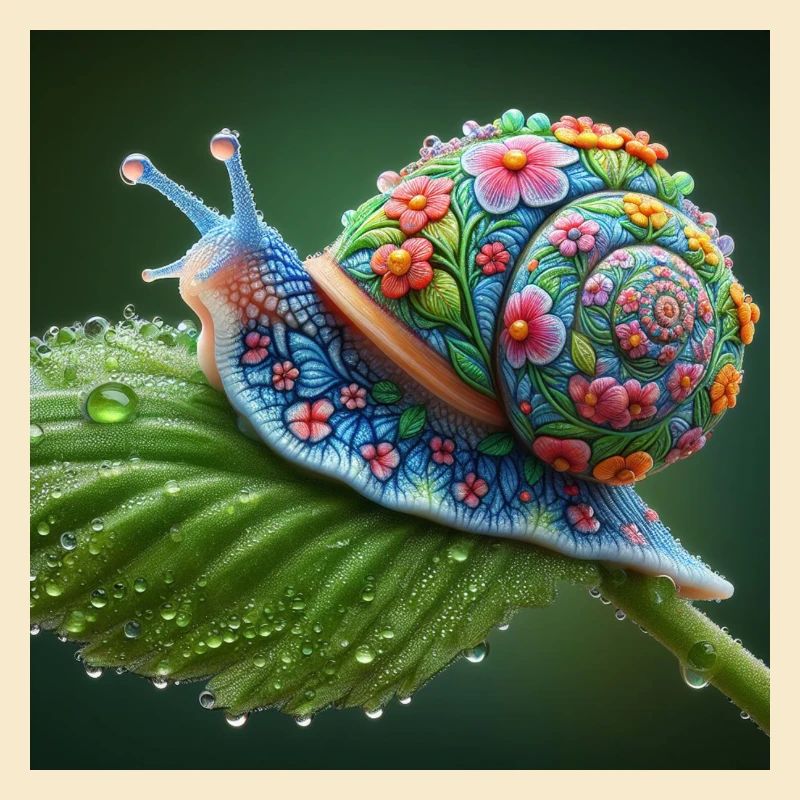 Escargot en fleurs