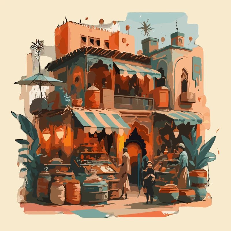 Atmosphère : marché marocain