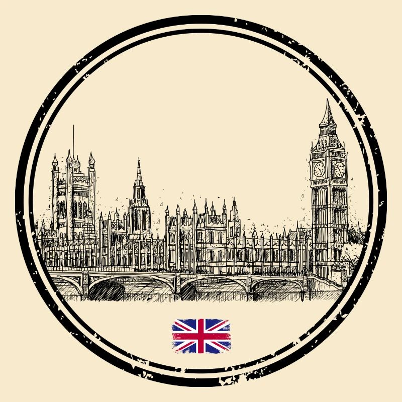 Tiny Union Jack Accent on Black
