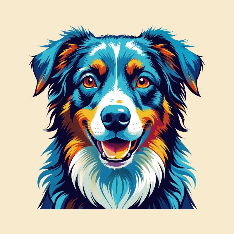 Australian Shepherd Hunderasse Karikatur Kawaii