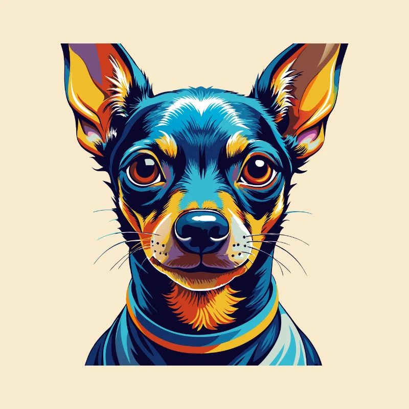Miniatur Pinscher Hunderasse Cartoon Kawaii