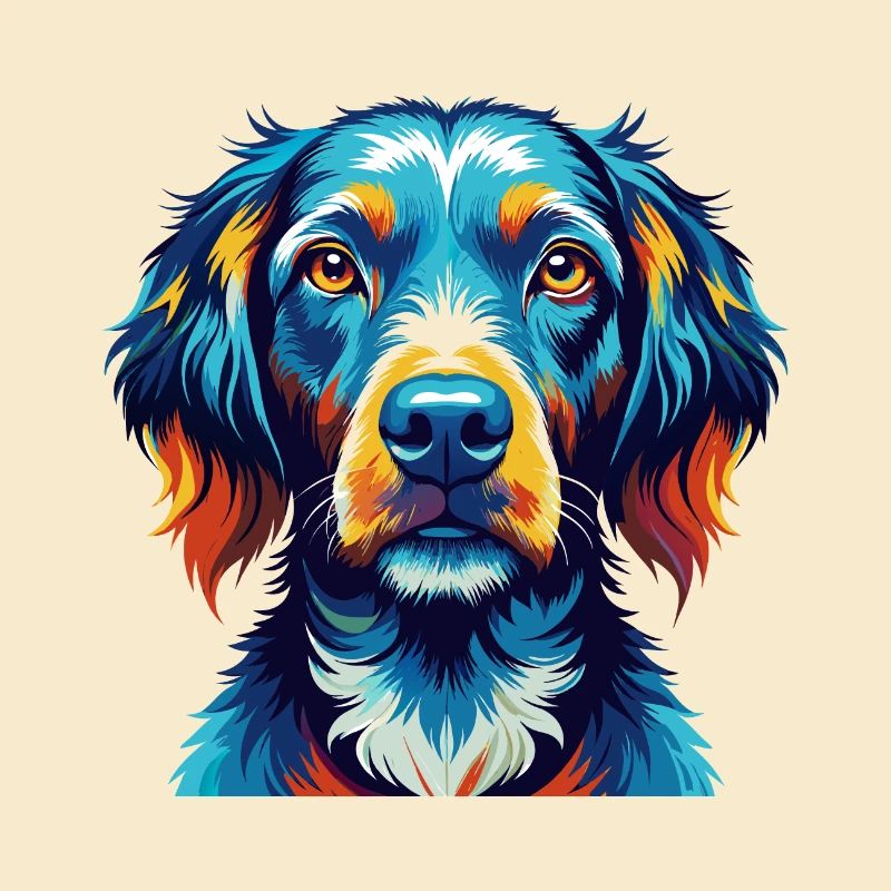 Pudelpointer Dog Breed Colorful Cartoon Kawaii