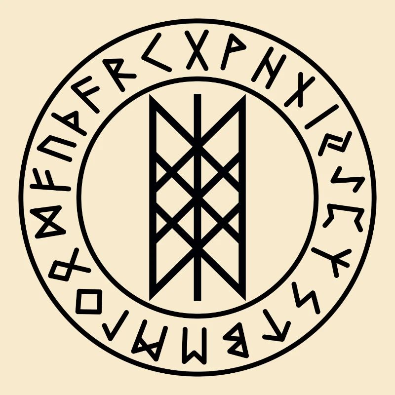 Wyrd black runes circle