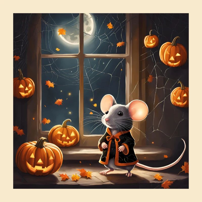 Halloween, Halloween Mouse, Pumpkin