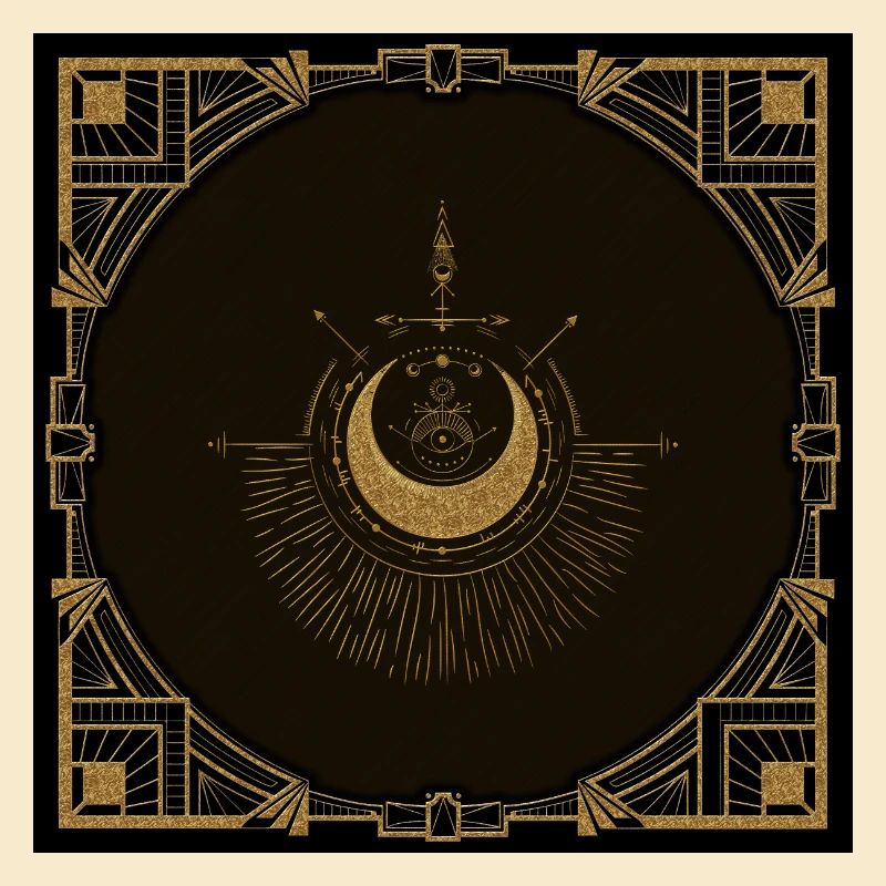 Harmony of the elements: moon, gold and geometry.