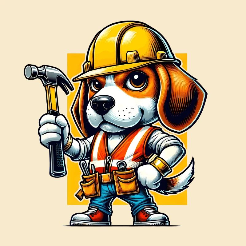 Beagle Bauarbeiter