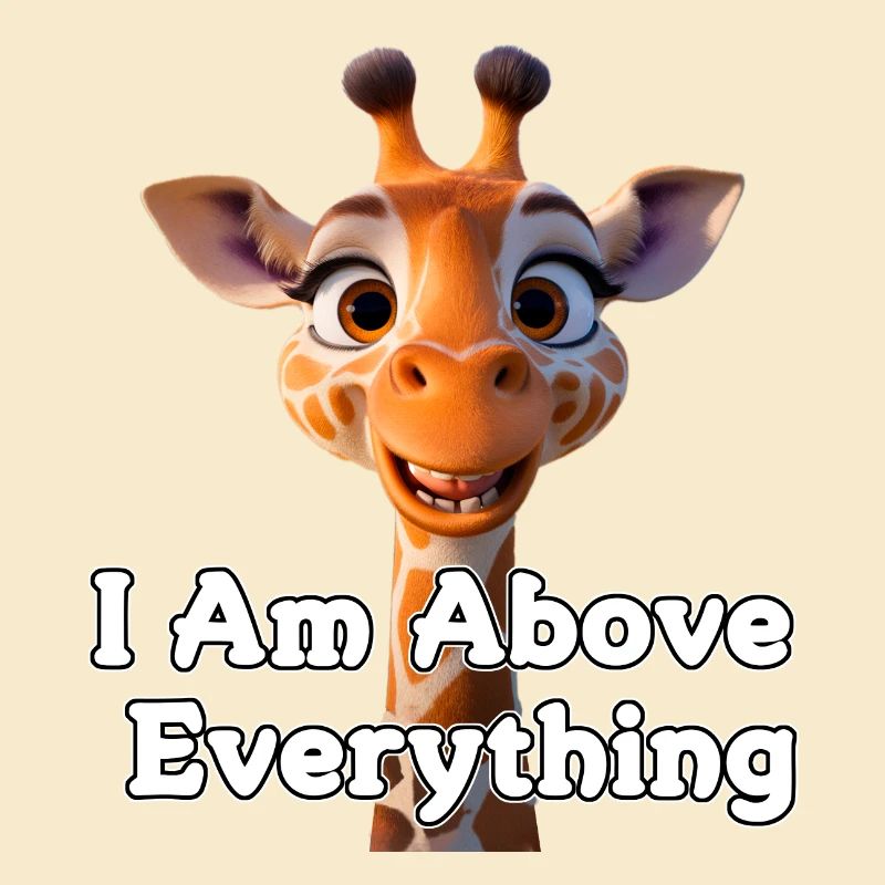 Giraffe mit Motivationsbotschaft
