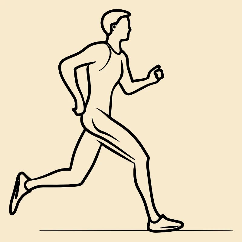 Jogger Boy Line Drawing